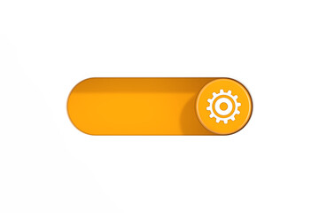 Aufkleber - yellow toggle switch slider with cogwheel icon. 3d rendering