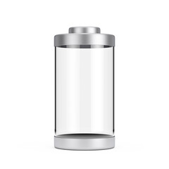 Fototapete - abstract empty glass battery with metal caps. 3d rendering