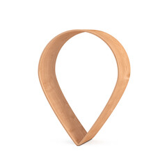Fototapete - Abstract Wooden Target Destination Map Pointer Pin. 3d Rendering