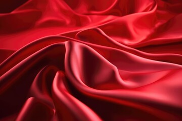 red silk abstract background, generative ai