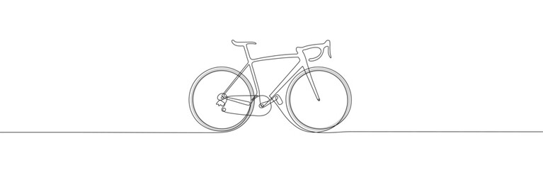 Wall Mural - Continuous single drawn one line classic bicycle. Line art