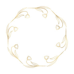  Floral gold wreath illustration