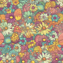 Easter greetings seamless pattern. Generative ai.