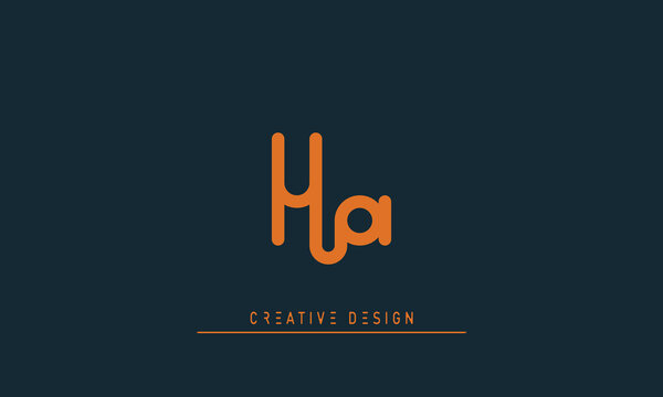 Alphabet letters Initials Monogram logo HA , AH