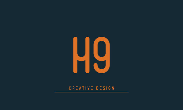 Alphabet letters Initials Monogram logo HG , GH