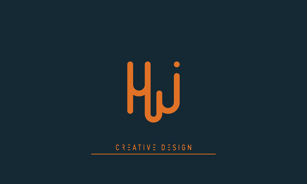 Alphabet letters Initials Monogram logo HJ , JH