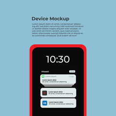 Fototapete - smartphone frame with notifications screen, vertical position. whatsapp notification illustration. s