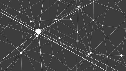 Poster - Video intro of white spinning dots and lines on a gray background.