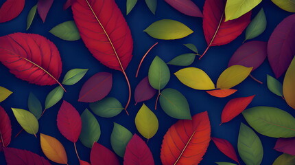 Wall Mural - Leaves Foliage Background Botanical Flowers with copy space  A Dreamy and Mystic Tropic Leaves Imagery on a Lush Background Generated by AI