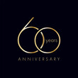 © Александр Чумин - 60 Year Anniversary Logo, Golden Color, Vector Template Design element for birthday, invitation, wedding, jubilee and greeting card illustration