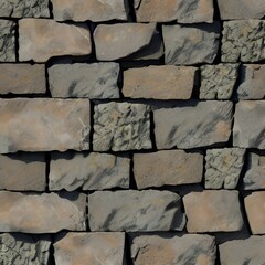 Poster - Vertical background or screensaver of masonry or fence. AI generative.