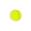© Papillon - Tennis ball one line art. Continuous line drawing of ball.