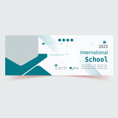 Wall Mural -  banner design of school admission, webinar vector design, post design, school admission banner vector design, post vector