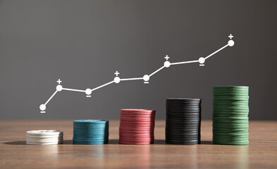 Sticker -  Financial growth graph. Business. Increase