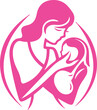 © toonandlogo - Mother and Baby Branding Logo