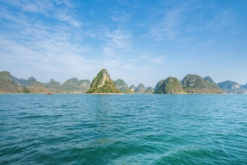 Wall Mural - Scenery of Quyang Lake.Jingxi, Baise, Guangxi, China