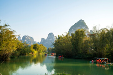 Wall Mural - The natural scenery of Yulong River in Yangshuo, Guangxi, China