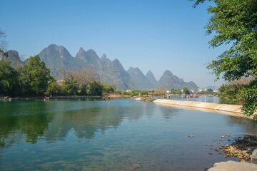 Wall Mural - The natural scenery of Yulong River in Yangshuo, Guangxi, China