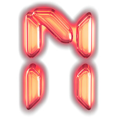 Digital symbol with glow. letter n