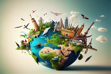 Wall Mural - world tourism day 27 september