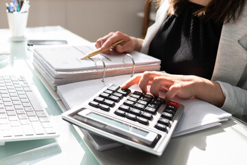 Aufkleber - professional accountant woman in office