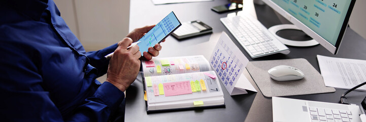 Poster - Calendar Schedule List At Desk And