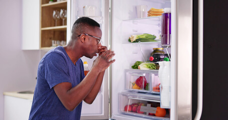 Wall Mural - Rotten Food Bad Smell Or Stink In Refrigerator