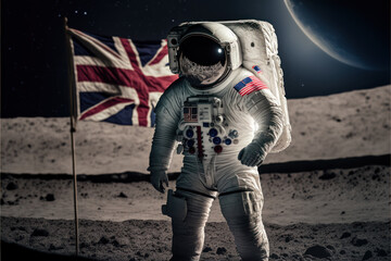 american astronaut found the union jack on the moon created with generative ai technology