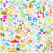 © Lucasos - Vector background with school, travel and work icons. Work and travel concept.Education and learning pattern.