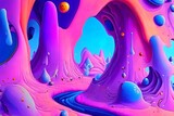 Fototapeta Nowy Jork - Liquid water slime pink canyon abstract colorful background