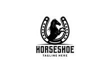 Vintage Horseshoe Logo Design With Creative Concept