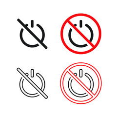 Forbidden power icon. Illustration vector