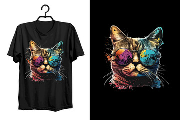 Cat illustration T-shirt Design 