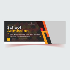 Wall Mural - Business webinar social media post template with yellow and red color, post vector design, school admission vector design, webinar vector design.