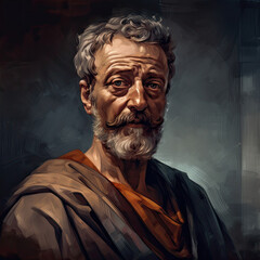 Wall Mural - Marcus Aurelius Portrait - Roman Emperor Philosopher - Generative AI