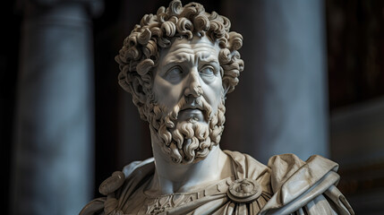 Wall Mural - Marcus Aurelius Portrait - Roman Emperor Philosopher - Generative AI