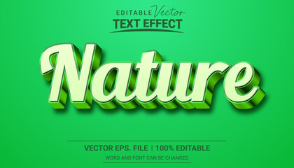 Wall Mural - Green nature 3d editable eps vector text effect