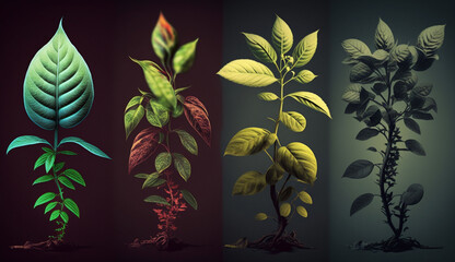 Nature Growth Green tree branch symbolizes beauty generated by AI