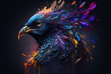 Wall Mural - nocturnal splash of majestic color to make an impactful statement generative ai