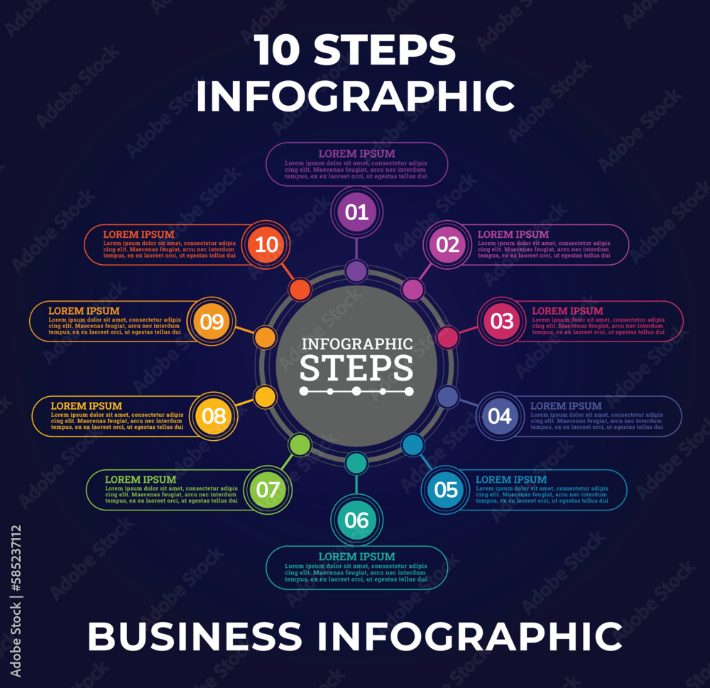Info Guide Creative Design Step-by-Step circle Infographic Design: A Creative and Informative 10 ...