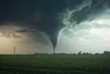 Fototapeta  - Tornado Over Field generative Ai