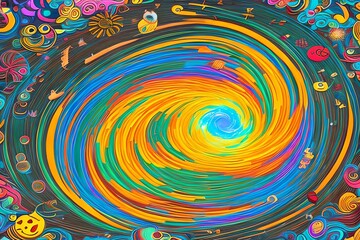 Wall Mural - a digital illustration of emojis forming the milky way generative ai