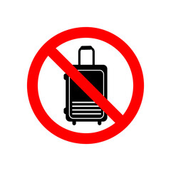 Poster -  Stop or ban sign with baggage icon isolated on white background..eps