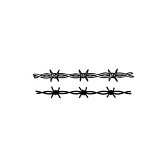 vector illustration of two barbed wires