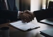 © drixe - Business people shaking hands in office. Created with Generative AI