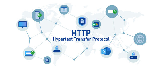 Aufkleber - http hypertext transfer protocol internet communication icon set illustration