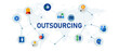 © bakhtiarzein - Outsourcing service team ouside company organization illustration