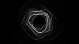 Fototapeta Do przedpokoju - Abstract dynamic wireframe tunnel on dark background. Deep wave wormhole. Futuristic particle flow. Vector illustration.