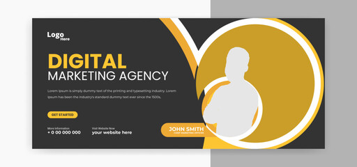 Wall Mural - Digital marketing cover page timeline web ad banner template