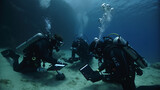 Fototapeta Do akwarium - scuba diver in the underwater generative ai